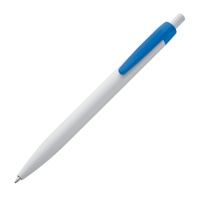 PLASTIC BALL PEN in White & Blue