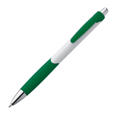 PLASTIC BALL PEN in White & Green