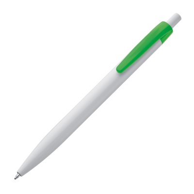PLASTIC BALL PEN in White & Green