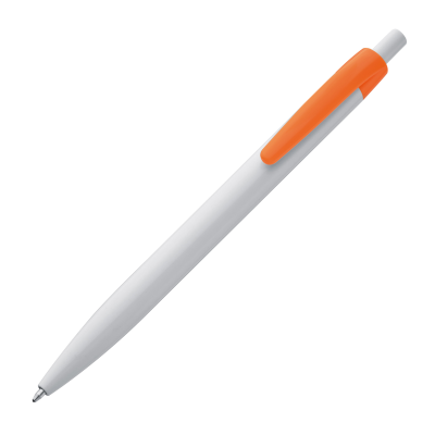 PLASTIC BALL PEN in White & Orange