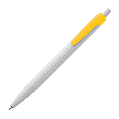 PLASTIC BALL PEN in White & Yellow