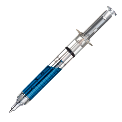 PLASTIC BALL PEN SYRINGE 1 in Blue 