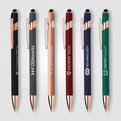 PRINCE SOFTY ROSE GOLD GEL PEN W &  STYLUS