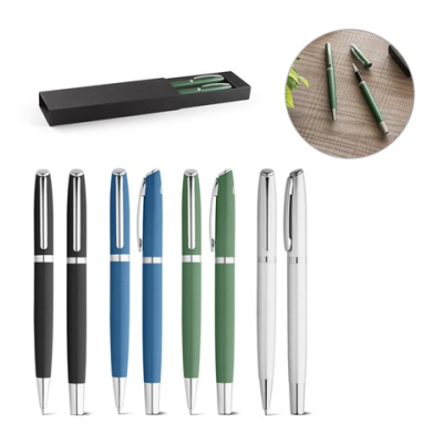 RE-LANDO-SET ROLLER AND BALL PEN SET with Recycled Aluminium Metal