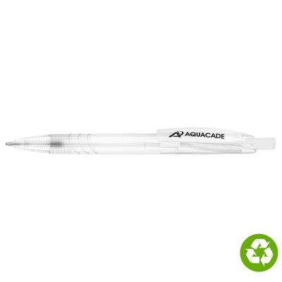 RE-PET RECYCLED PLASTIC BALL PEN - CLEAR TRANSPARENT