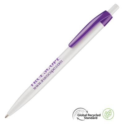 SUPERSAVER CLICK GRS RECYCLED PLASTIC BALL PEN - PURPLE