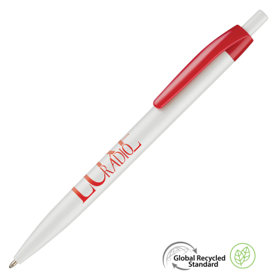 SUPERSAVER CLICK GRS RECYCLED PLASTIC BALL PEN - RED