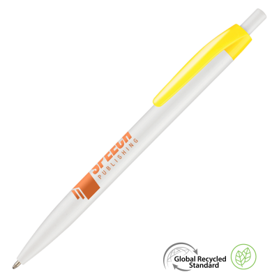 SUPERSAVER CLICK GRS RECYCLED PLASTIC BALL PEN - YELLOW