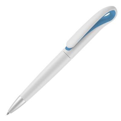 SWAN BALL PEN - WHITE - LIGHT BLUE
