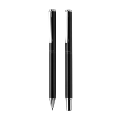 SWISS PEAK CEDAR RCS CERTIFIED RECYCLED ALUMINIUM METAL PEN SET in Black