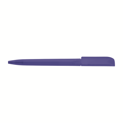 TWIST ACTION FROSTED PLASTIC BALL PEN in Blue
