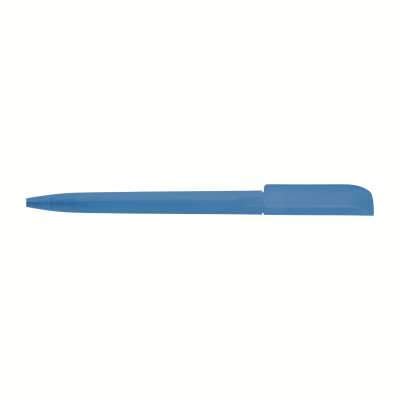 TWIST ACTION FROSTED PLASTIC BALL PEN in Light Blue - PROMOTIONAL CORPORATE GIFT