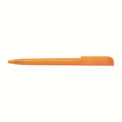 TWIST ACTION FROSTED PLASTIC BALL PEN in Orange