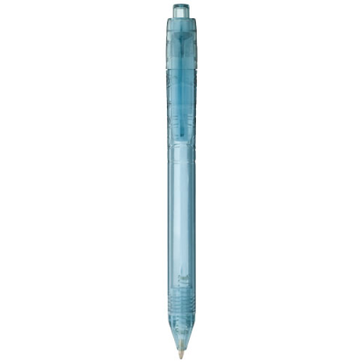 VANCOUVER RECYCLED PET BALL PEN in Clear Transparent Blue