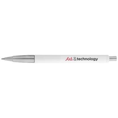 VECTOR BALL PEN in White Solid-silver