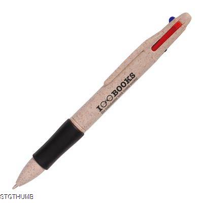 WHEAT QUAD 4 COLOUR BALL PEN