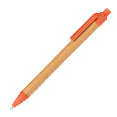 WHEATSTRAW AND BAMBOO BALL PEN in Orange 