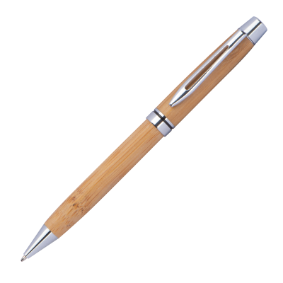 WOOD BALL PEN with Metal Applications in Beige