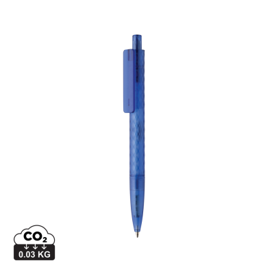 X3 GRS RECYCLED PC PLASTIC PEN FROSTED in Blue