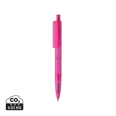 X3 GRS RECYCLED PC PLASTIC PEN FROSTED in Pink