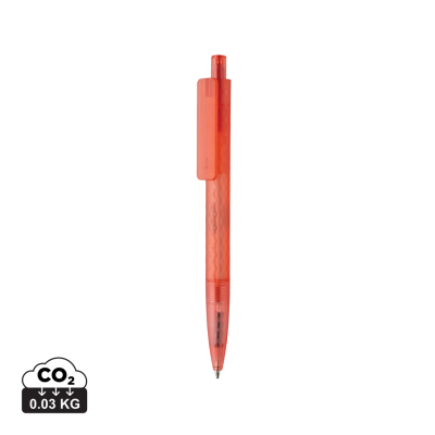 X3 GRS RECYCLED PC PLASTIC PEN FROSTED in Red