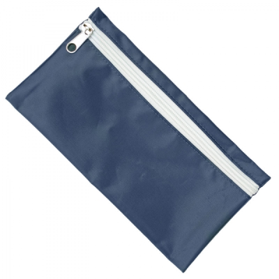 FABRIC PENCIL CASE (UK STOCK: NAVY with White Zip)
