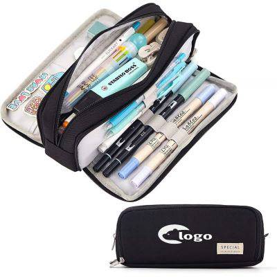 LARGE CAPACITY PENCIL CASE 3 COMPARTMENT POUCH PEN BAG