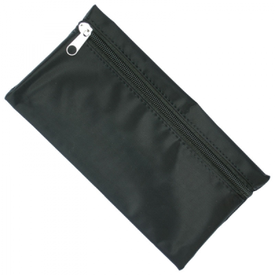 NYLON PENCIL CASE in Black with Black Zip