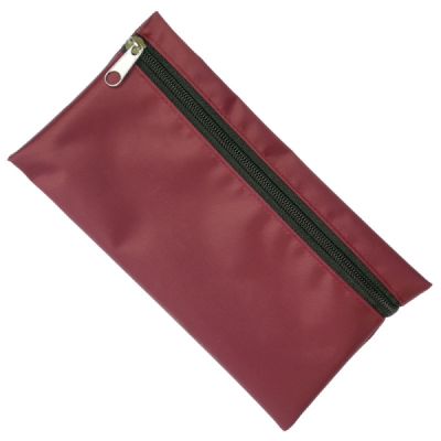 NYLON PENCIL CASE in Burgundy with Black Zip