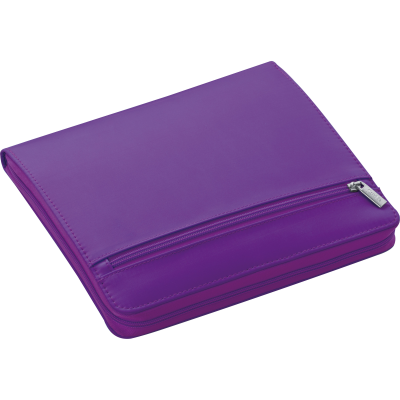 NYLON WRITING CASE with Zipper in Purple