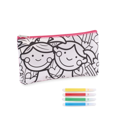 PENCIL CASE with Markers in Pink