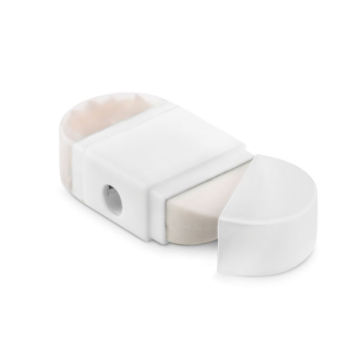 SHARPENER AND ERASER in White
