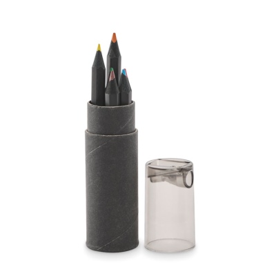 6 BLACK COLOURING PENCIL SET in Black