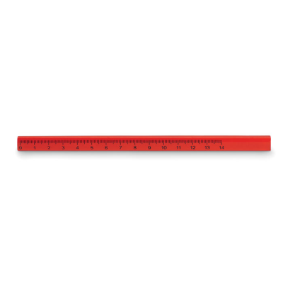 CARPENTERS PENCIL with Ruler in Red