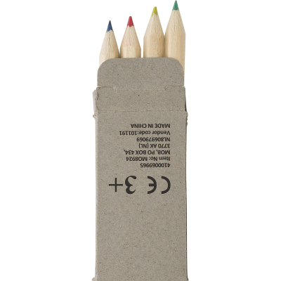 COLOUR MINI PENCIL SET (4PC) in Brown