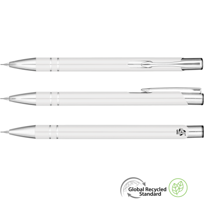 ELECTRA GRS RECYCLED MECHANICAL METAL PENCIL - WHITE - SILVER