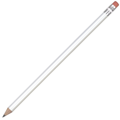 FSC WOOD PENCIL with Pink Eraser - White Sharpened