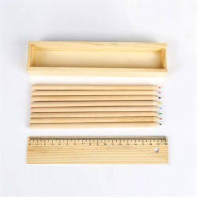 LUXURY WOOD PENCIL SET - 12 COLOURS