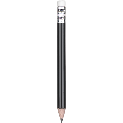 MINI WOOD PENCIL with Eraser - Black