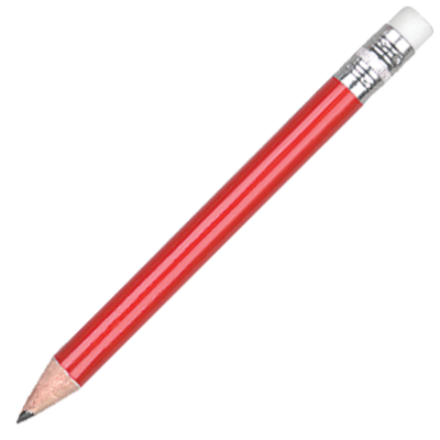 MINI WOOD PENCIL with Eraser - Red