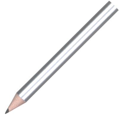 MINI WOOD PENCIL with No Eraser - Silver