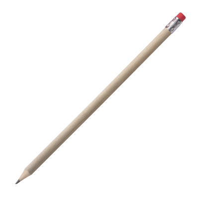 PENCIL with Rubber in Brown 