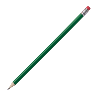 PENCIL with Rubber in Green 