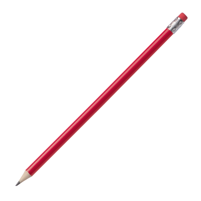 PENCIL with Rubber in Red 