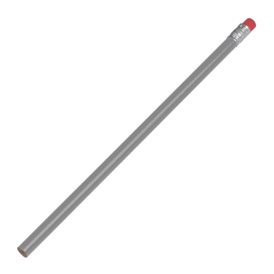 PENCIL with Rubber in Silvergrey