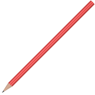STANDARD WOOD PENCIL with No Eraser - Red