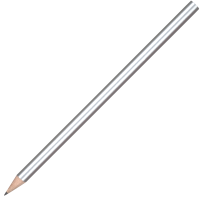 STANDARD WOOD PENCIL with No Eraser - Silver