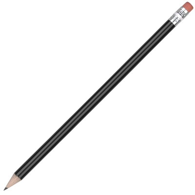 STANDARD WOOD PENCIL with Pink Eraser - Black Unsharpened