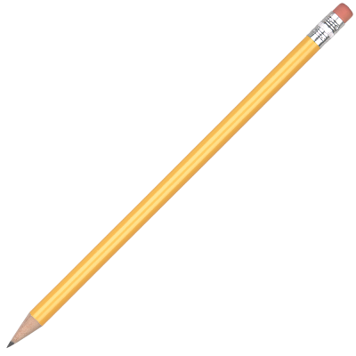 STANDARD WOOD PENCIL with Pink Eraser - Yellow
