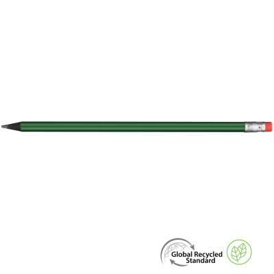 SUPERSAVER GRS RECYCLED PENCIL with Eraser - Green - Black with Eraser